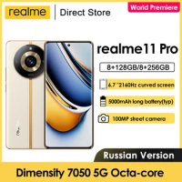 Realme 11 Pro 5G Cellphone 100MP SuperOIS Camera NFC Dimensity 7050 Octa-core Curved Vision 67W 6.7" 120Hz Smartphones
