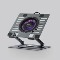 REXUS DECHA FROST FP04: STAND LAPTOP RGB ALUMUNIUM PORTABEL, KIPAS KUAT, ROTASI 360°, DESAIN STYLISH