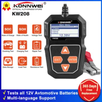 KONNWEI KW208 Car Battery Tester 100 to 2000CCA 12V Cranking Charging Circut Battery Analyzer pk BM550 12 Volts Battery Tools