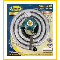 Regulator gas Meter + Selang Gas Flexible Quantum QRL 242 / Selang Gas Paket Quantum QRL-242