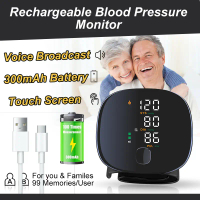 Meteran tekanan darah isi ulang siaran suara meteran tekanan darah layar sentuh otomatis presisi tin