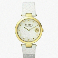 【VERSUS】VERSUS凡賽斯女錶型號VV00320(白色錶面金色錶殼白真皮皮革錶帶款)