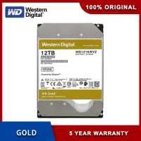 Original Western Digital 12TB WD Gold Enterprise Class Internal Hard Drive 7200 RPM Class SATA 6 Gb/s 256 MB Cache 3.5" HDD