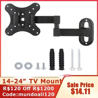 Universal 10KG Adjustable TV Wall Mount Bracket Flat Panel TV Frame Support 15 ° for 14 - 24 Inch LCD LED Monitor Flat Pan