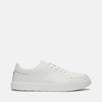 【Timberland 官方旗艦】男款白色低筒皮革休閒鞋(A6BVJEM2)