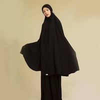 Lozy Hijab - Minaa Prayer Set (Mukena Set Rayon Polos Umroh Haji) Black New