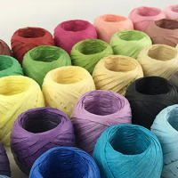 20M Natural Raffia Straw Yarn For Knitting Raffia Ribbon Paper Rope DIY Gift Packaging Scrapbooking Crafts Handmade Supplies