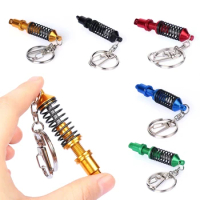 Adjustable Coilover Spring Car Part Shock Absorber Keyring Alloy Keychain Car Tuning Part JDM Racing Style Key Ring Creative Gif