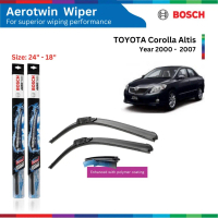 Bộ gạt mưa BOSCH AeroTwin 24 & 18 inch, Toyota Corolla Altis đời 2000 đến 2007, bộ gạt nước Altis