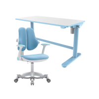 【Flexispot】兒童成長電動升降桌椅組CD101+HJ-609LD-2(兩節單馬達快裝版 100×50小桌面)