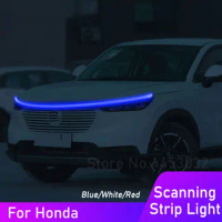 DRL LED Strip Car Hood Light For Honda Civic City Vezel Pilot FIT Accord CRV Scanning Effect Daytime Running Lamp Accessories