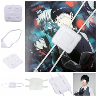 Anime Tokyo Ghoul Kaneki Ken Blinder Patch mata putih Single-Prop Cosplay Mask Eyeed
