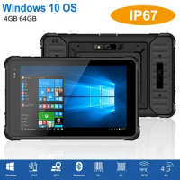 RUGLINE 8 Inch Windows 10 OS 4G RAM 64G ROM with WIFI GPS 4G LTE IP67 Waterproof Rugged Industrial Tablet PC