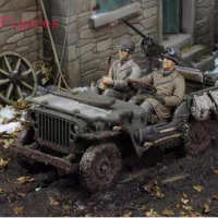 36395 Scale s Miniature Resin WW2 American Jeep Driver 2 People WWII Figure Unpainted Kit Handmade DIY 1:35