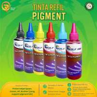 1 Set 6 Pcs Tinta Pigmen 100mL Wolf Ink Warna Black Cyan Yellow Magenta Glossy Cocok untuk Epson Can