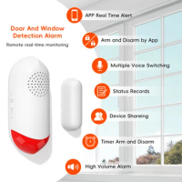 WiFi Door Sensor Sound Light Alarm Window Door Open/Close Detector Wifi Smart Home Alarm For Alexa Google Home Tuya APP Control