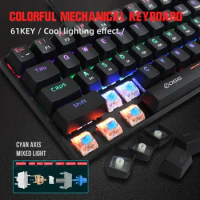 ROYAL KLUDGE 60% Russian Mechanical Keyboard 61 Keys Ultra-Compact RGB Wireless Gamer keyboards for Tablet Laptop
