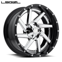 LSGZL car rims 14 15 16 17X9 18 20 inch black machine face 5 holes PCD 6x139.7 4x4 off road alloy wheels