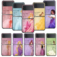 Disney Princess Bell Ariel Character Painting Case For Samsung Galaxy Z Flip 4 Z Flip3 5G Shell for Galaxy Z Flip PC Hard Cover