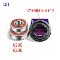 for LG drum washing machine Water seal（37*66*9.5*12）+bearings 2 PCs（6205 6206）Oil seal Sealing ring parts