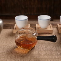 玻璃公道杯加厚耐熱分茶器帶茶漏泡茶杯大號側把帶木把手柄茶海杯