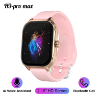 ขนม สมาร์ทวอทช์ สำหรับผู้ชายและผู้หญิง นาฬิกาสปอร์ต H9 pro MAX หน้าจอสัมผัส HD 2.01" เกม บลูทูธ รับเ