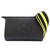 【二手名牌BRAND OFF】HERMES 愛馬仕 黑色 TOGO皮革 Videpoches 單肩包 W刻