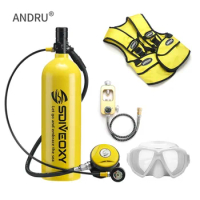 2L Scuba Diving Equipment/gear Mini Tank Mask/Adapter Cylinder Oxygen Bottle Underwater Snorkeling Set B