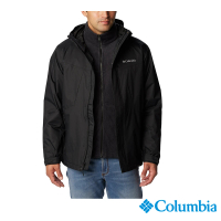 Columbia 哥倫比亞 官方旗艦 男款-Tunnel Falls™Omni-Tech防水內刷毛兩件式外套-黑色(UWE05720BK/HF)