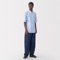 【MUJI 無印良品】MUJI Labo男平織布暗門襟短袖襯衫(共4色)