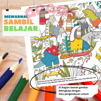 100Days Coloring Book - 100Tema Gambar Mewarnai Anak, Isi Waktu Luang Usir Bosan - Art Hobby Creativ