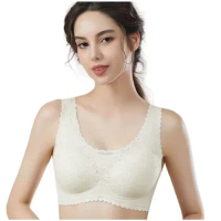 Lace Bralettes for Women Mastectomy Bra Breast Prosthesis with Pockets Wirefree Comfort Everyday Bra,777-1