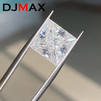 DJMAX Rare Princess Cut Moissanite Loose Stone 0.06-10ct Super White Certified Princess Square Shape Moissanite Diamonds