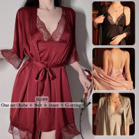 New Kimono Lingerie Satin Silk Baju Tidur Wanita Dewasa / Kimono Lingerie 2in1 / Sleepwear Kimono 88