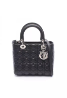 Christian Dior Pre-Loved Christian Dior LADY DIOR lady dior Canage Handbag leather black 2WAY