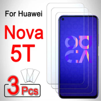 3pcs nova 5t Glass screen protector For huawei nova 5t Tempered glass on huawey hauwei nova5t nova 5 t t5 safety protective Film