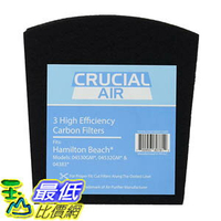 [106美國直購] 3 Crucial Air Replacement Carbon Filters for Hamilton Beach True Air Odors 04530GM 04532GM