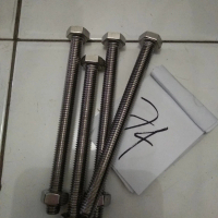 baut mur stenlis diameter m12 panjang 12 cm kunci 19 alat bangunan