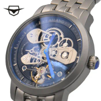 AILANG Mens Automatic Mechanical Fashion Top Brand Watches Tourbillon high quality Stainless Steel Watch Relogio Masculino