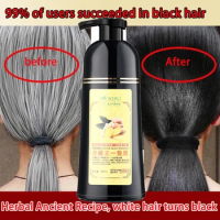 Long Lasting Natural Ginger Extracts Black Hair Dye Color Shampoo Beauty Nourishes Care Cover Gray Hair For Men Women Home Salon