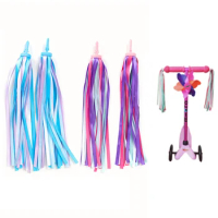 Bicycle Handlebar Tassels Kids Girls Boys Scooter Cycling Colorful Streamers Decoration Ribbon Outdoor Cycling Bike Accessories