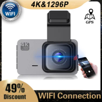 Car DVR 3.0" IPS Dashcam 4K Wifi GPS Dual Lens Dash Cam Vehicle Camera Video Recorder 24H Parking Monitor Registrator Camcorder