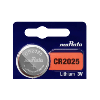 【muRata 村田】3V鈕扣型鋰電池 CR2025/CR-2025 - 5顆入