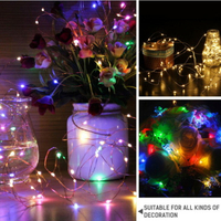 七彩LED派對燈串組【五米】USB遙控銅線燈串暖光彩色8種模式派對裝飾樹燈