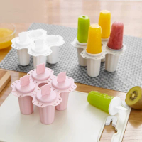 4Pcs Cartoon Ice Cream Popsicle Molds Can be spliced Cooking Tools Reusable DIY Frozen Ice Cream Pop Baking Moulds