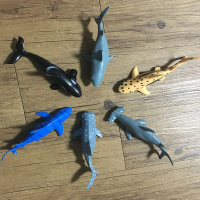 2026 New Genuine Toy Soft Rubber Simulation Animal Model Marine Life Shark Whale Dolphin Set Ornamen
