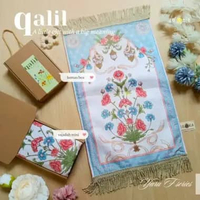 Sajadah Kepala Qalil New Velvet Antislip | Hadiah Ibadah Elegan | Box Coklat + Tasbih Mutiara 33 | M