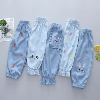 Girls' Ice Silk Cotton Long Pants Summer Thin Children's Pants Jeans Baby Girl Anti-Mosquito Pants S