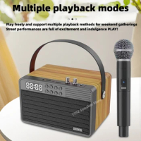 Portable Karaoke Square Outdoor Music Bluetooth Speakers Family Gathering Wireless Microphone and Integrated Sound System
