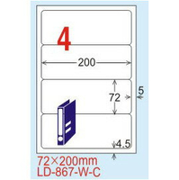 【龍德】LD-867(圓角) 雷射、影印專用標籤-紅銅板 72x200mm 20大張/包